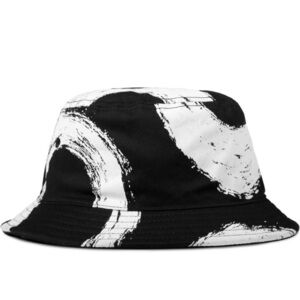 STAMPD Black Circle Print Bucket Hat White